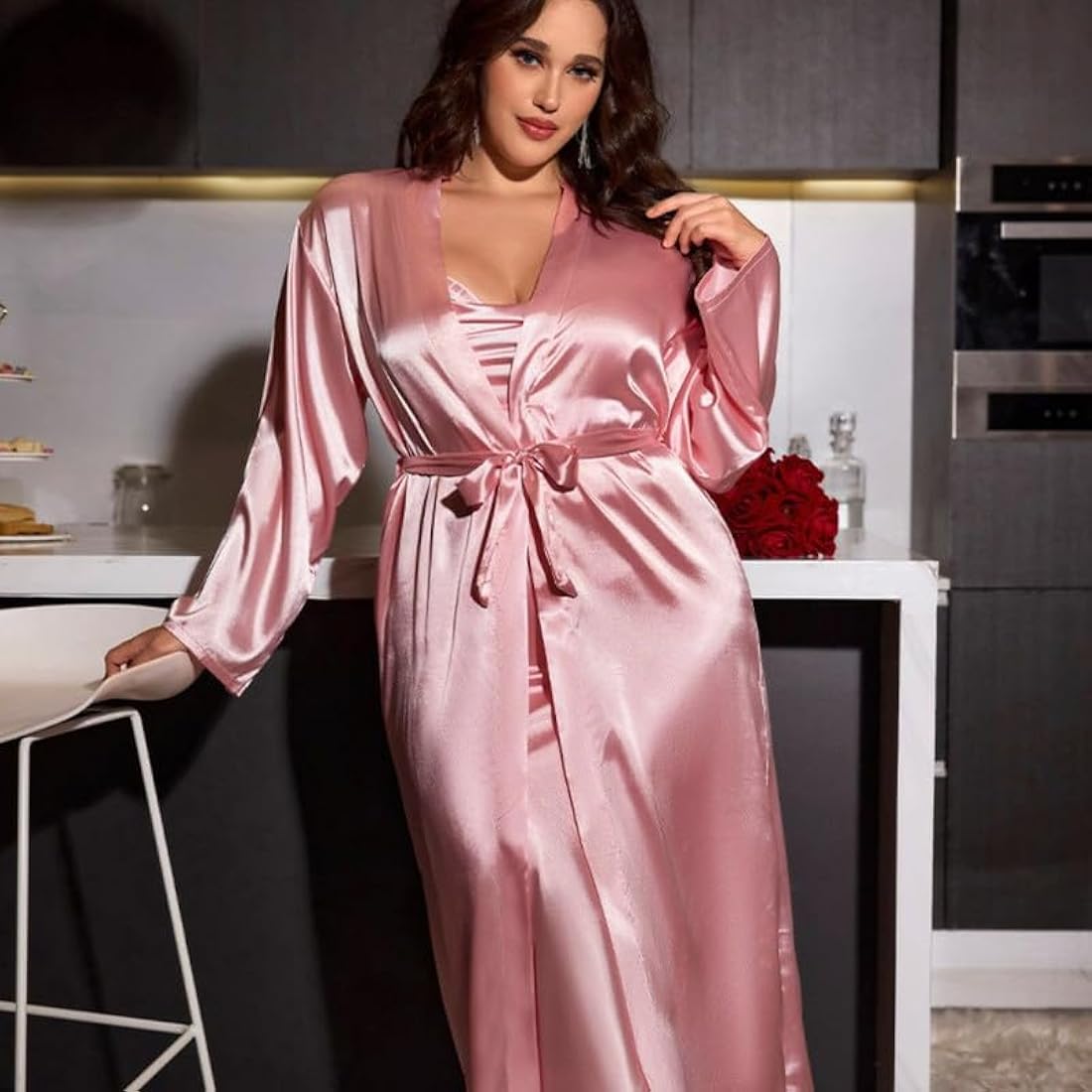 Chemise de nuit ensemble Grande taille