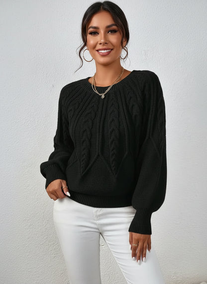 Pull Tricoté Torsadé Décontracté