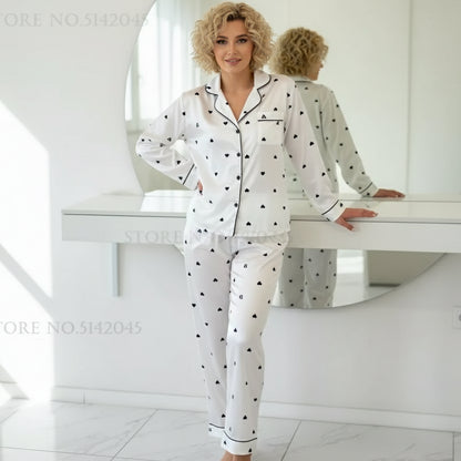 Ensemble pyjama satin léopard