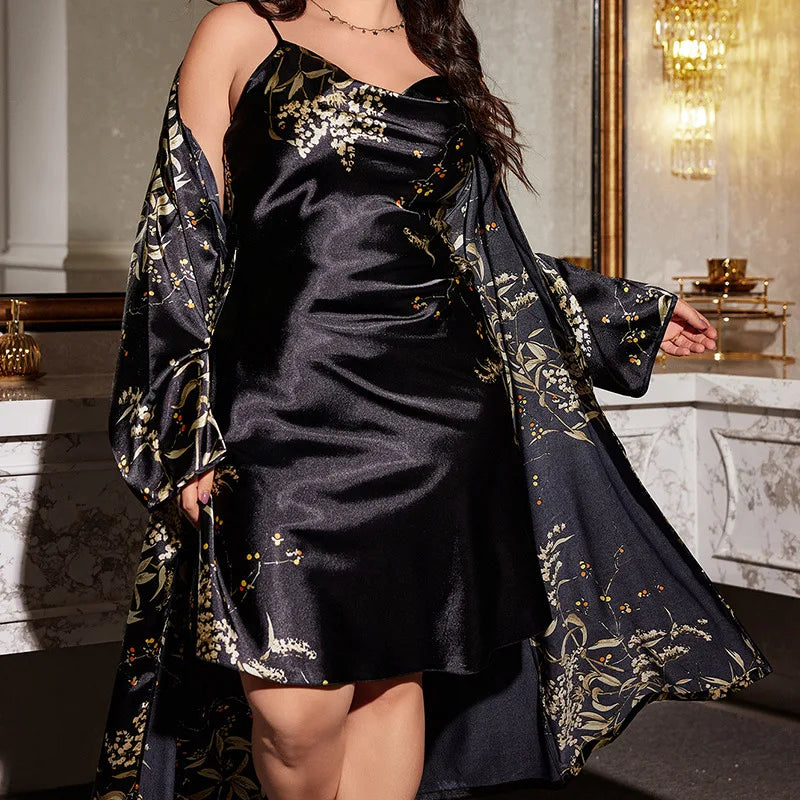 Chemise de nuit ensemble Grande taille