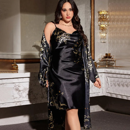 Chemise de nuit ensemble Grande taille