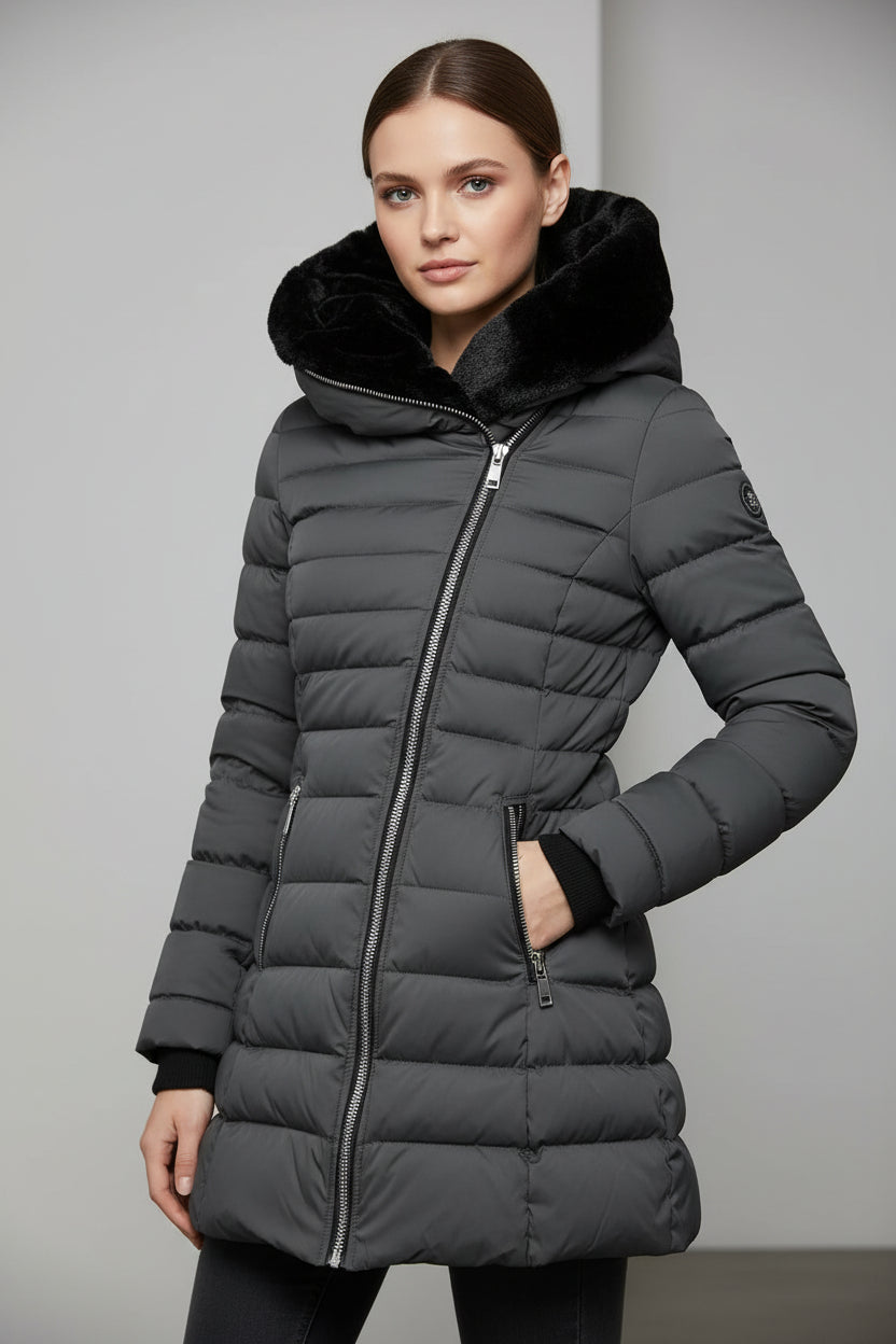 Doudoune longue à capuche