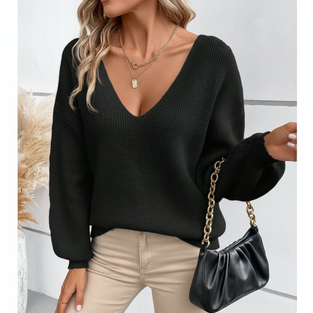 Pull Femme Col V Oversize