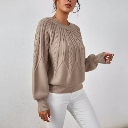 Pull Tricoté Torsadé Décontracté