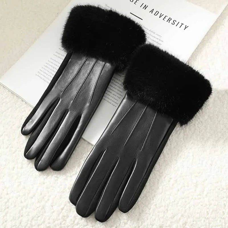 Gants femme hiver en cuir