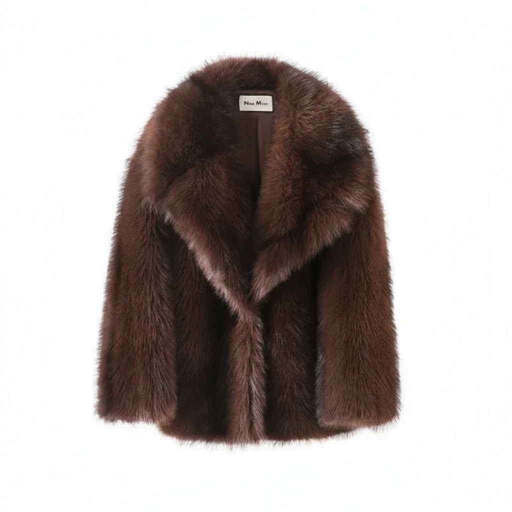 Manteau court en fausse fourrure